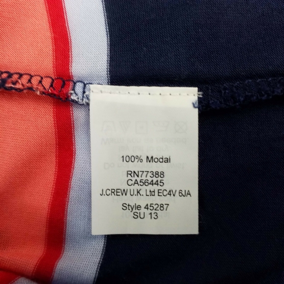 J Crew Factory Multi-Color Stripe Short Dolman Sleeve Tee Womens Size Large - Picture 9 of 12